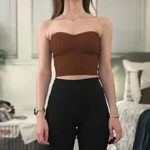 Aritzia Tube Top in Burnt Orange/Brown